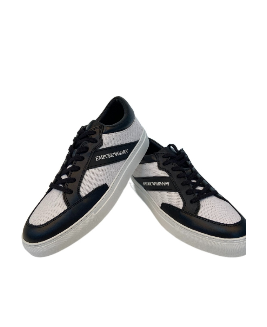 Emporio Armani Tie Casual Sports Shoes In Black