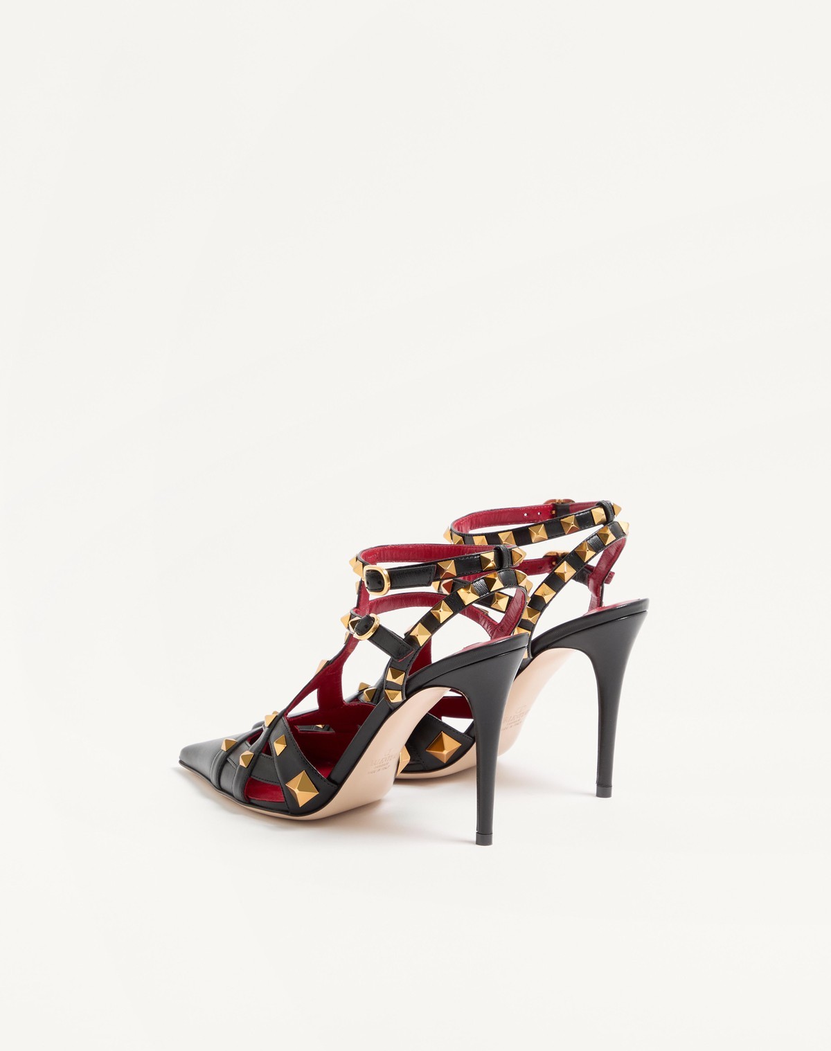Valentino Studdy Kidskin Pumps 100mm In Black