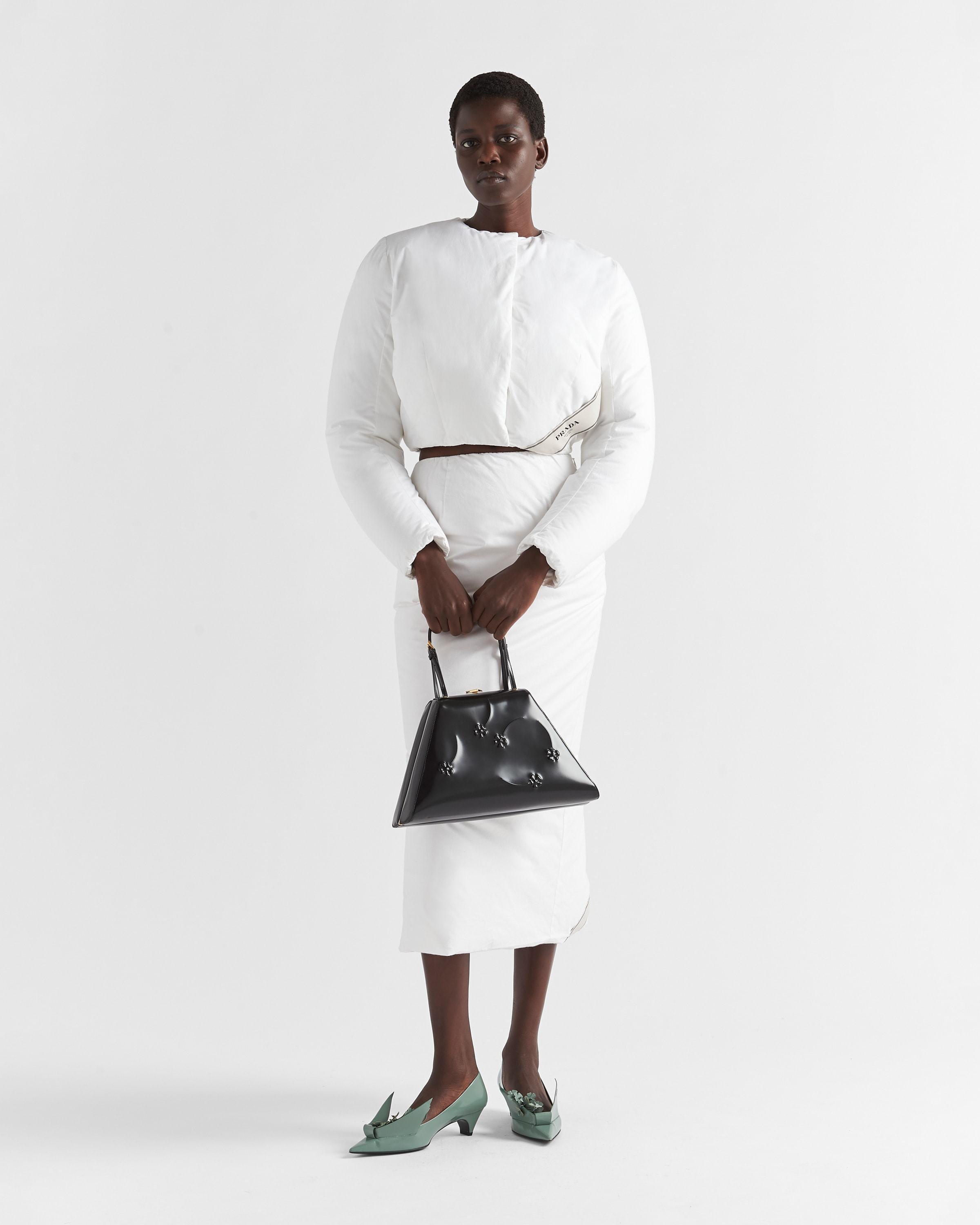 Prada Cropped Padded Jacket In White