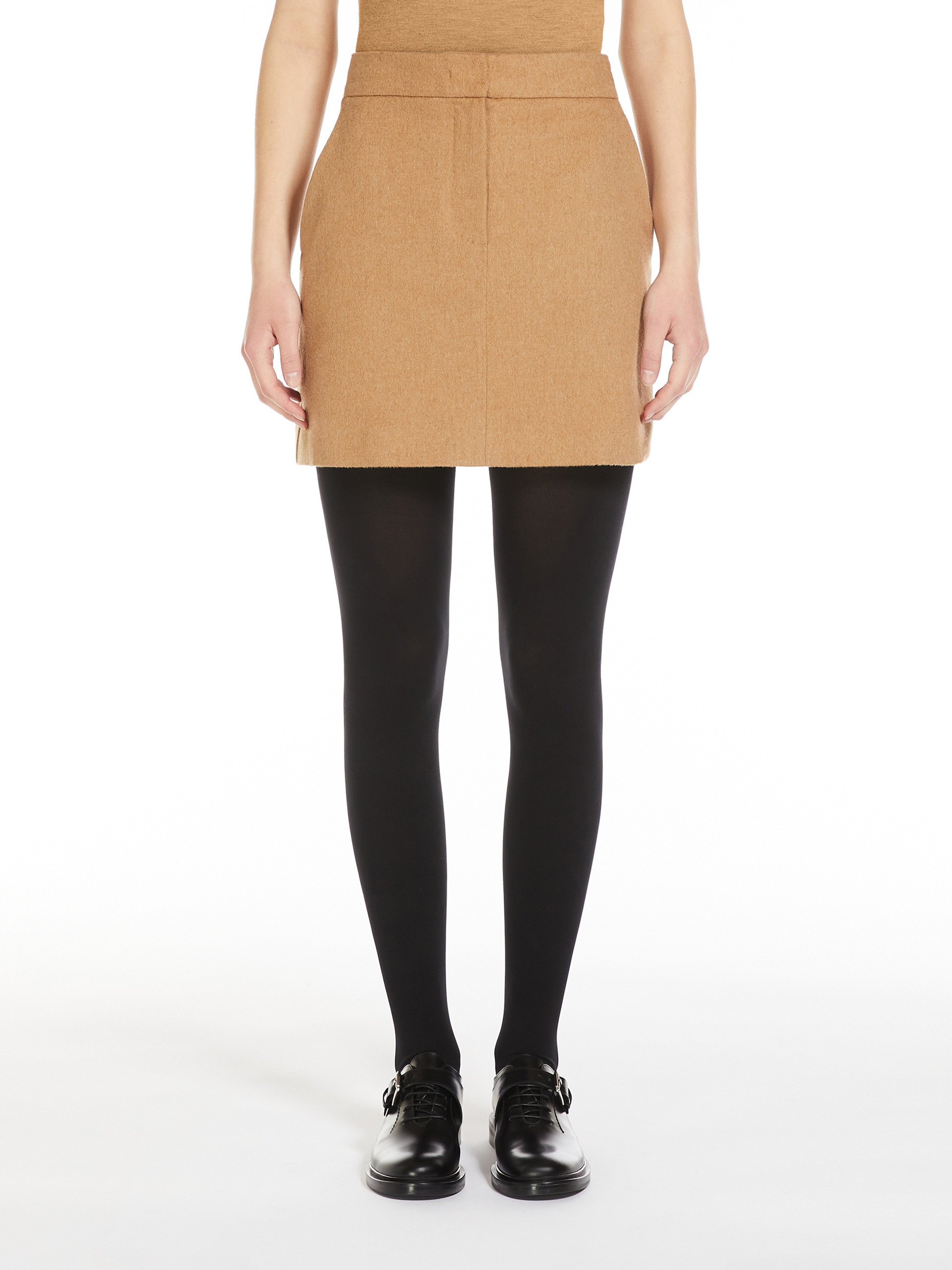 Max Mara Ancella Straight Hem Mini Skirt In Nude