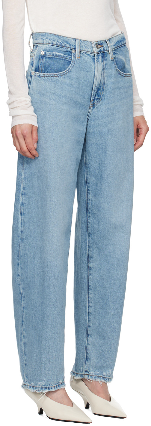 Frame Faded And Trimmed Jeans Pants In Blue