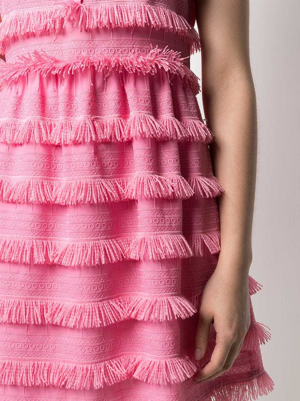 Moschino Laminated Sleeveless Medium Length Dress In Pink