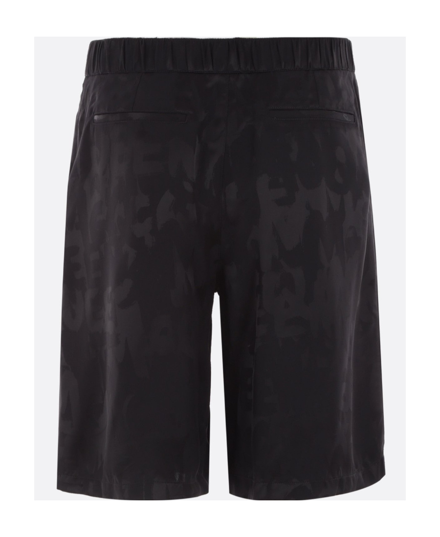 Alexander Mcqueen Graffiti Logo-jacquard Shorts In Black