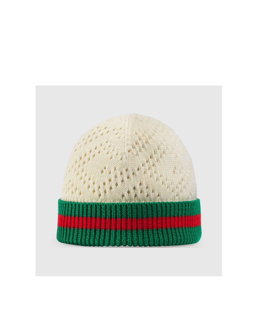 Gucci Square G Cotton Beanie In Nude