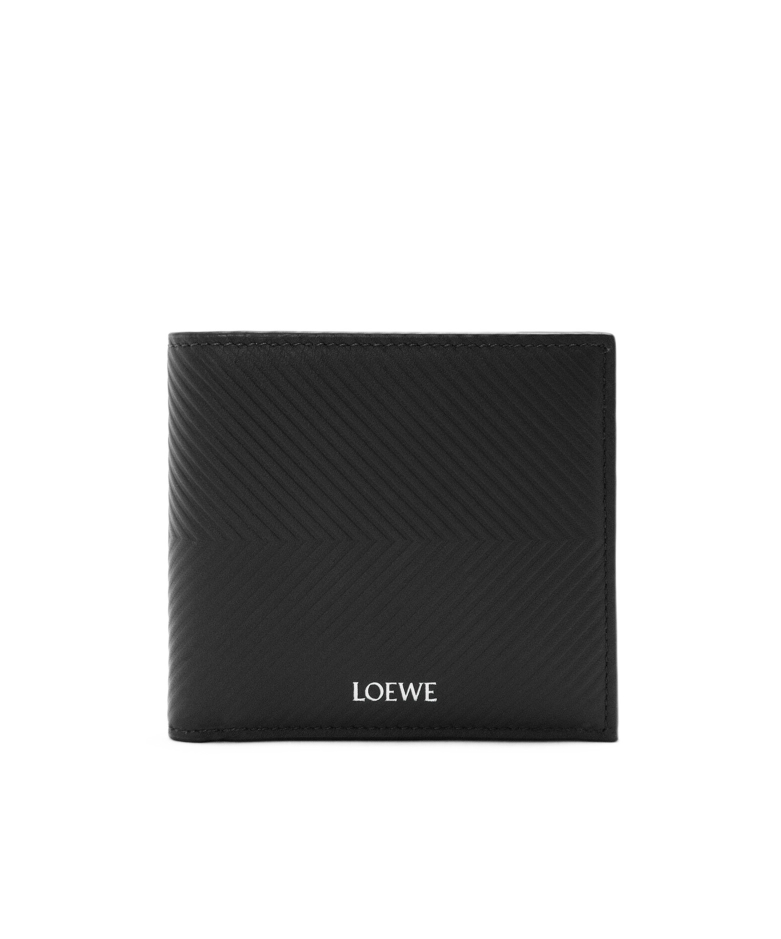 Loewe Bifold Coin Wallet In Textured Classic Calfskin In Black