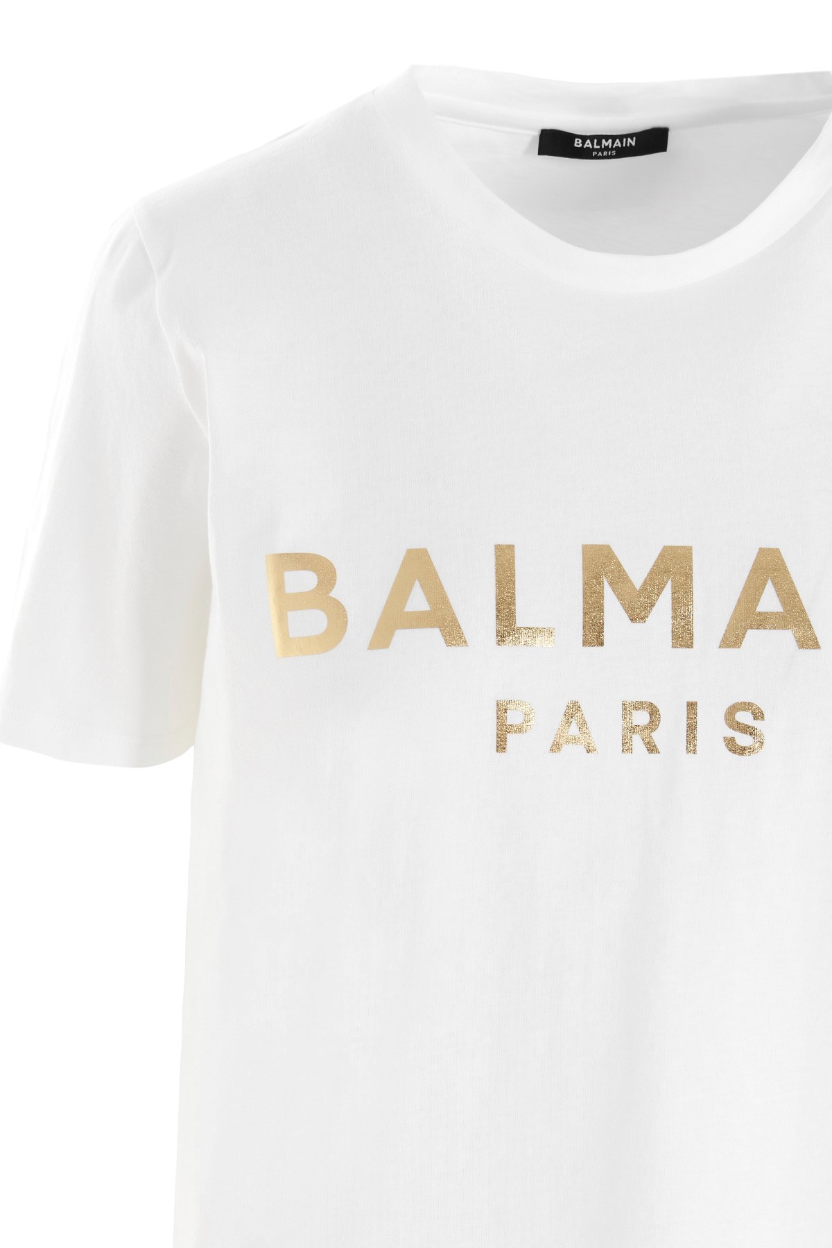 Balmain Foiled Logo-print Cotton T-shirt In White
