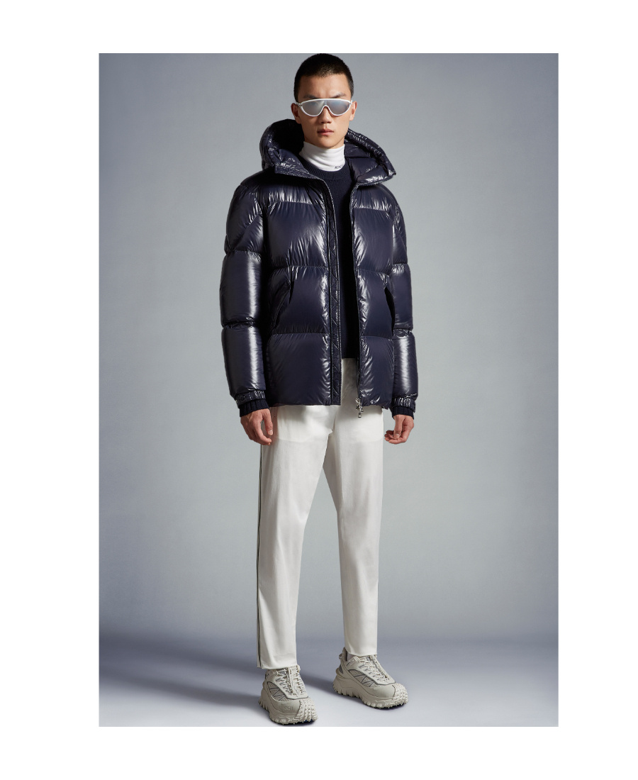 Moncler Padded Hooded Jacket In Midnight Blue