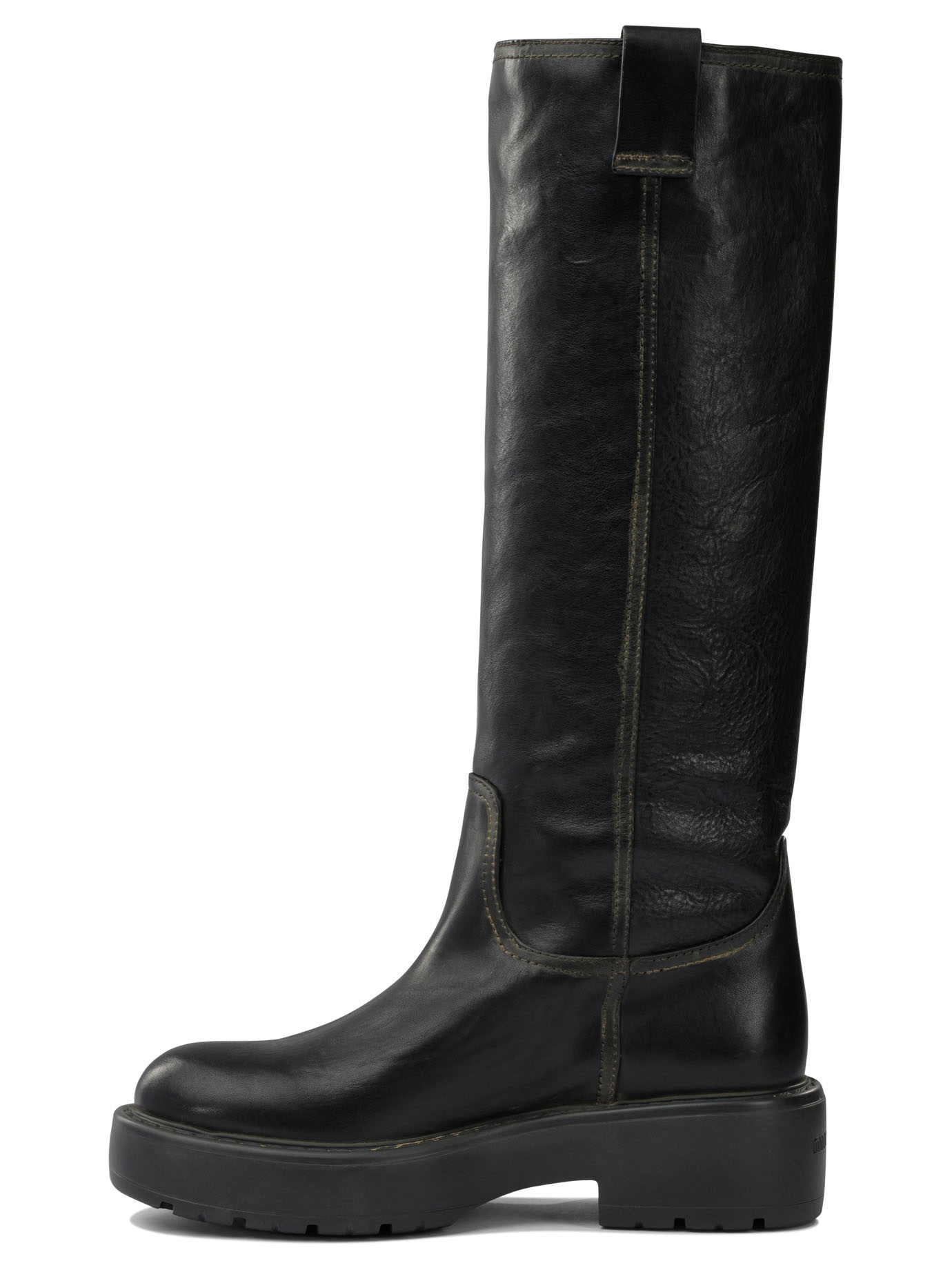 Miu Miu Round-toed Boots In Black