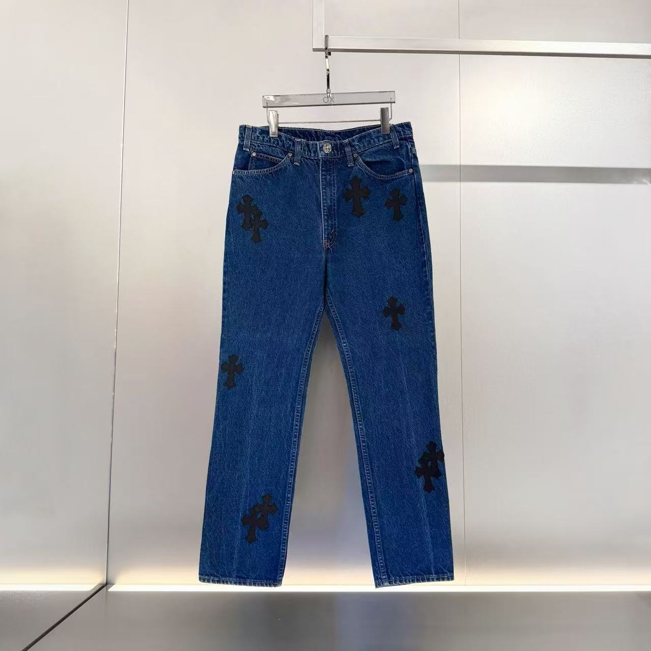 Chrome Hearts Belt Loop Jeans In Blue