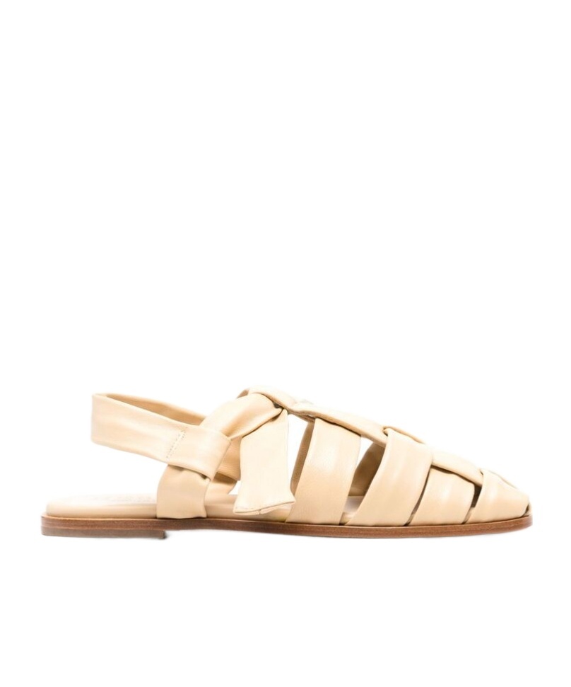 Hereu Interlocking Knitted Flat Sandals In Nude