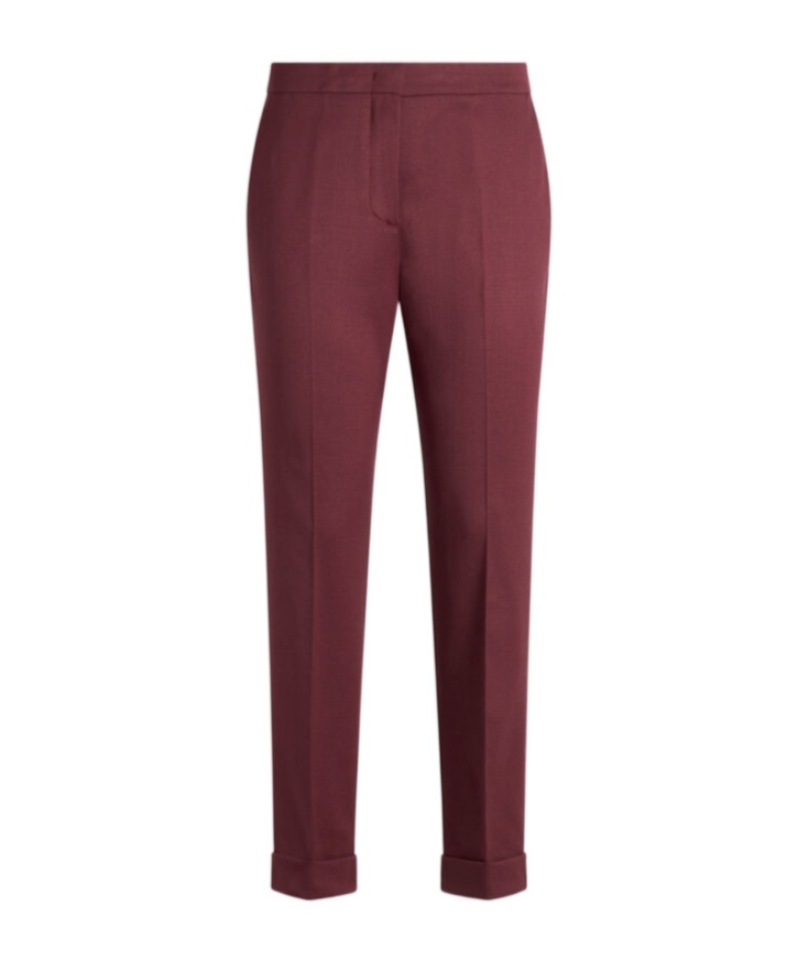 Etro Stretch Wool Pants In Red
