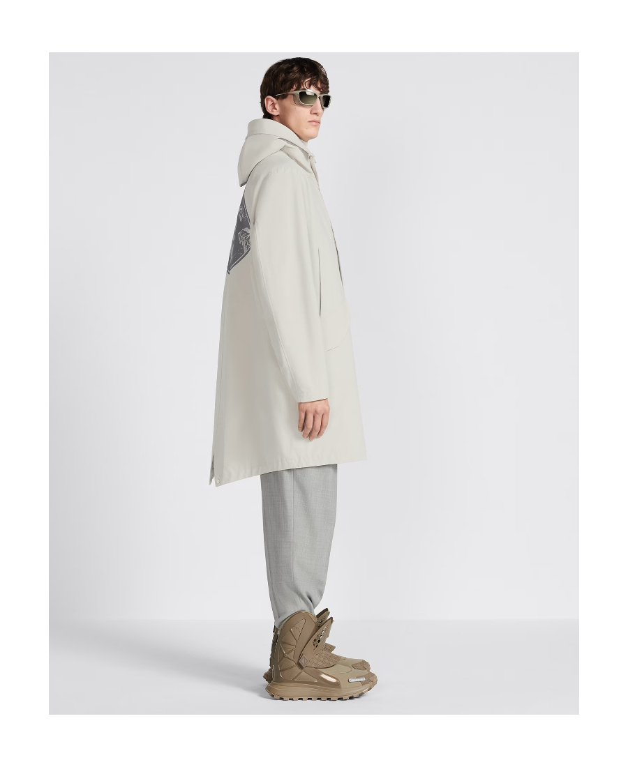 Dior Hooded Parker Coat In Gray