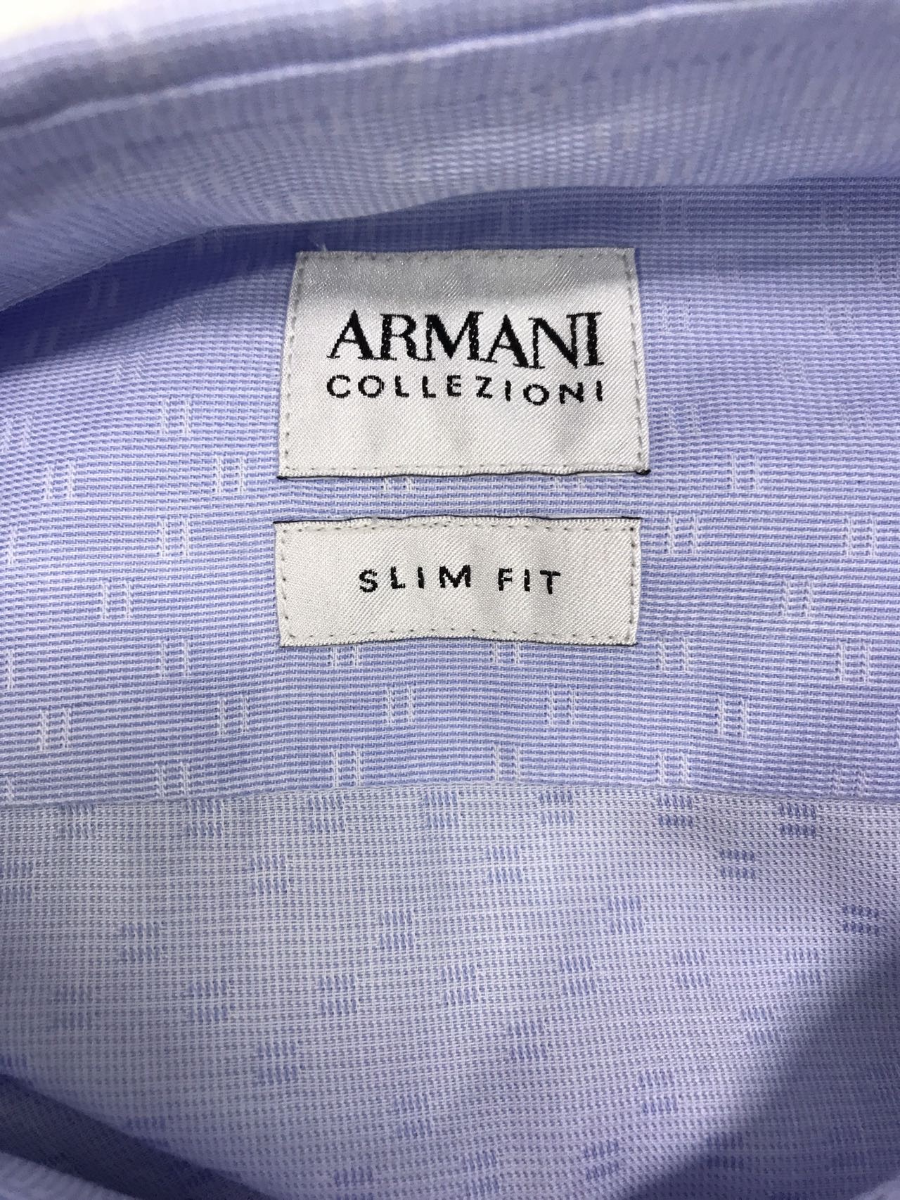 Armani Collezioni Logo Detail Shirt In Blue