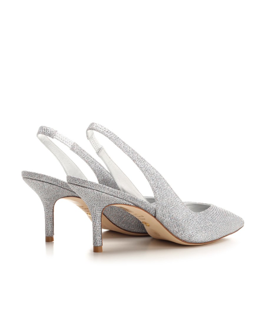 Stuart Weitzman Eva 75 Slingback Pumps In Silver