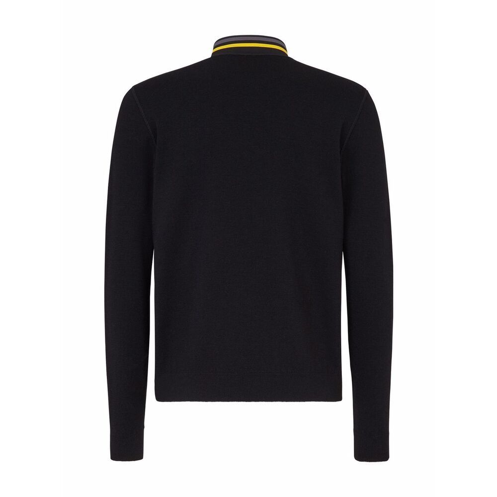 Fendi Intarsia-logo High-neck Jumper In Black