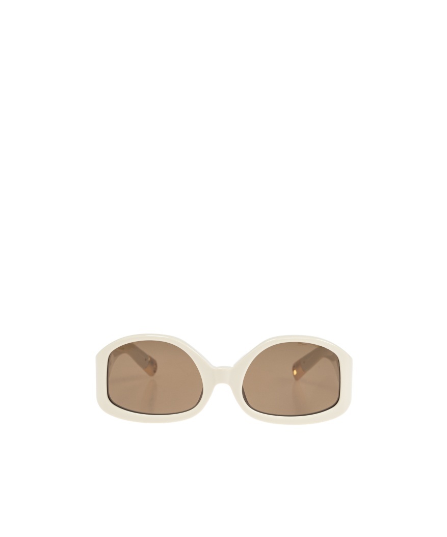 Jacquemus Oval Frame Sunglasses Sunglasses In Nude