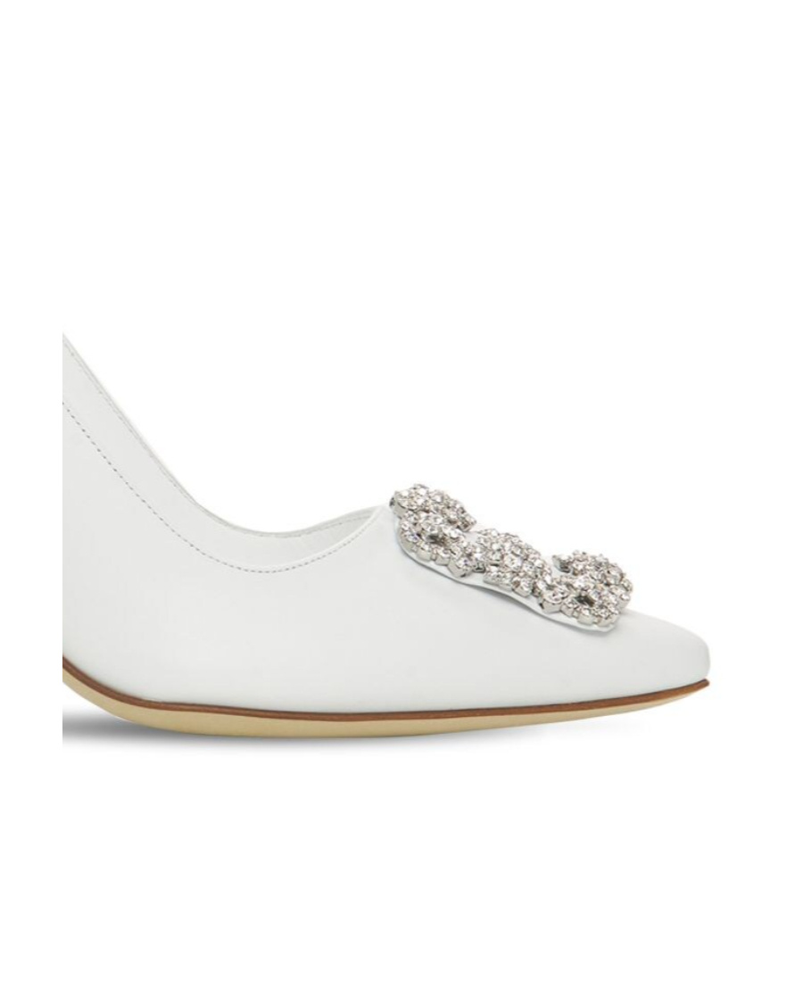 MANOLO BLAHNIK LOGO POINTED HIGH HEELS