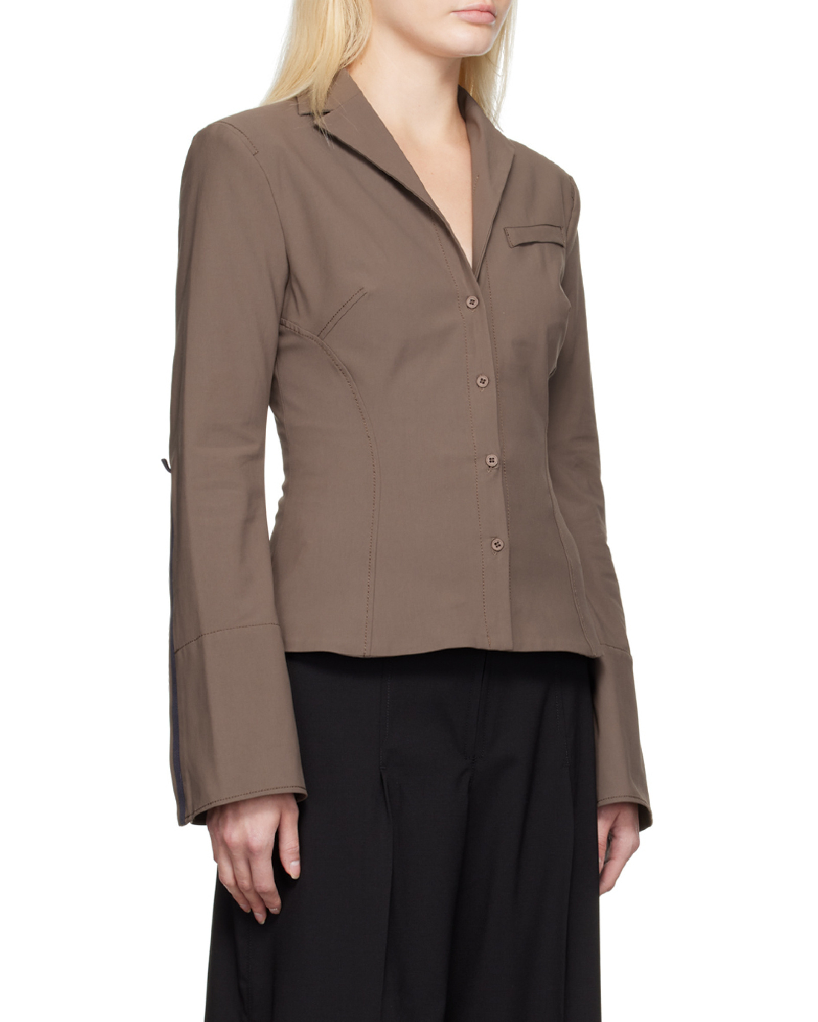 Jacquemus Crema Fitted Buttoned Jacket