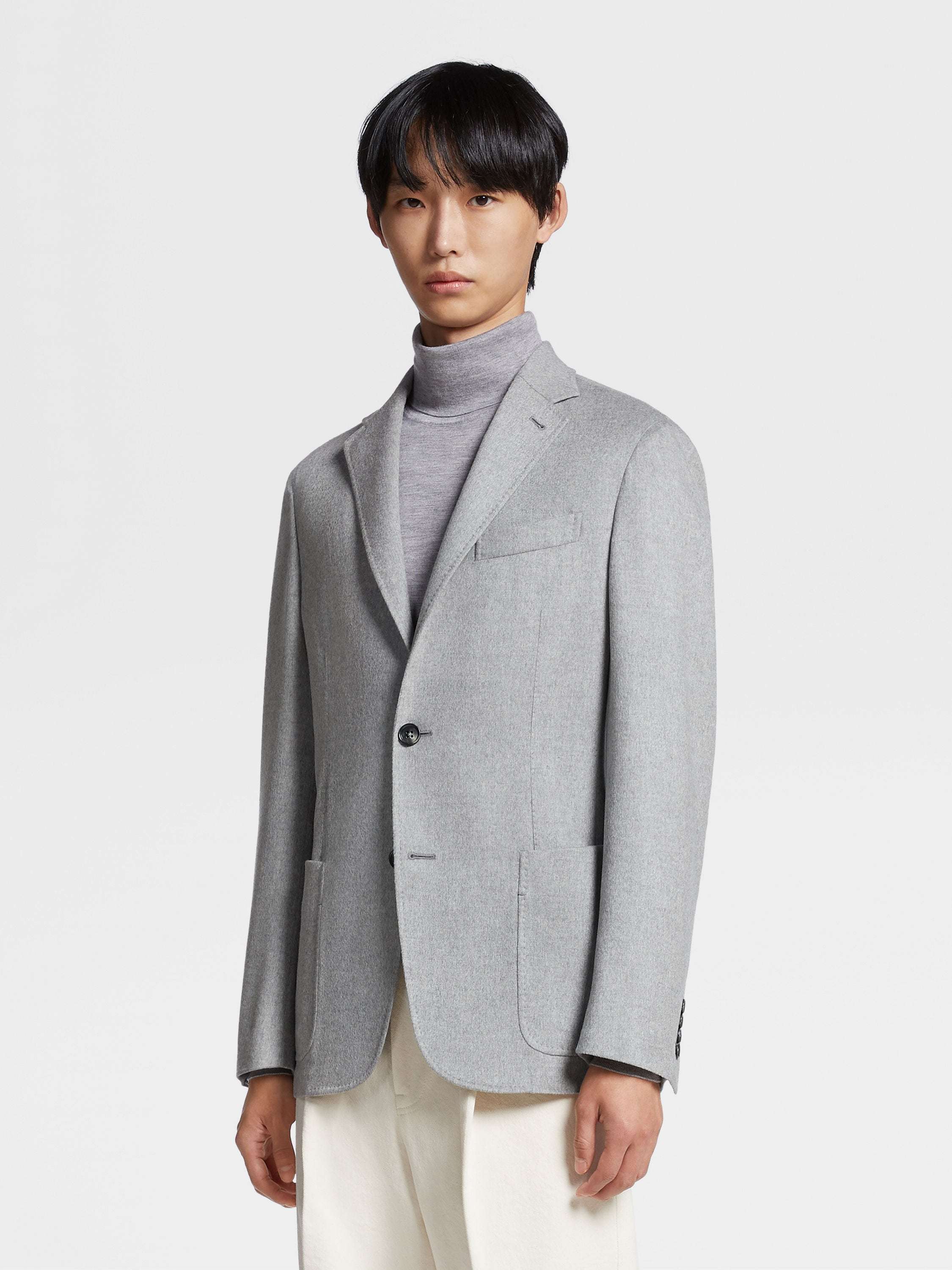 Zegna Oasi Cashmere Suit Jacket In Gray