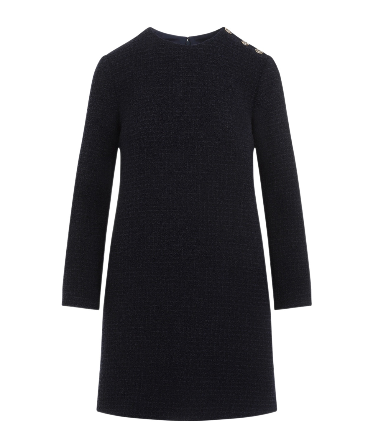 Shop Gucci Checked Bouclé Wool Dress In Black