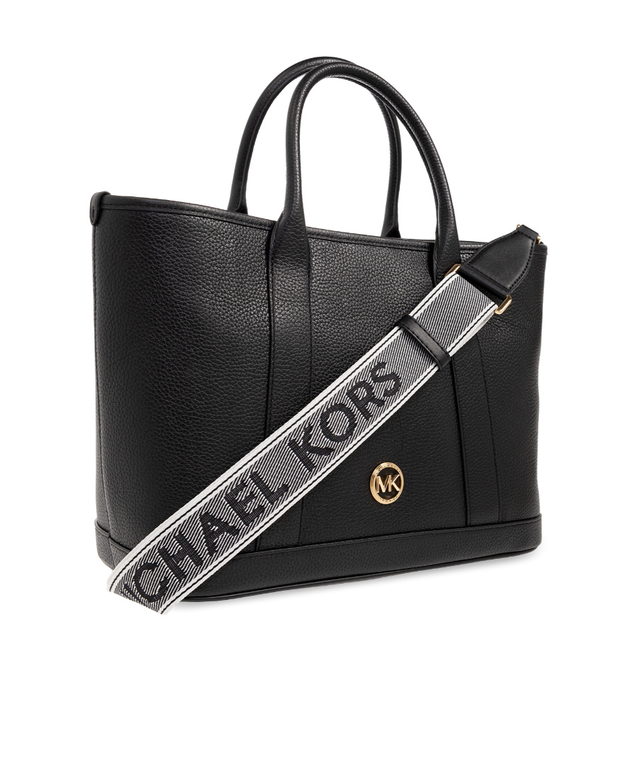 Michael Michael Kors Medium Luisa Leather Tote Bag In Black