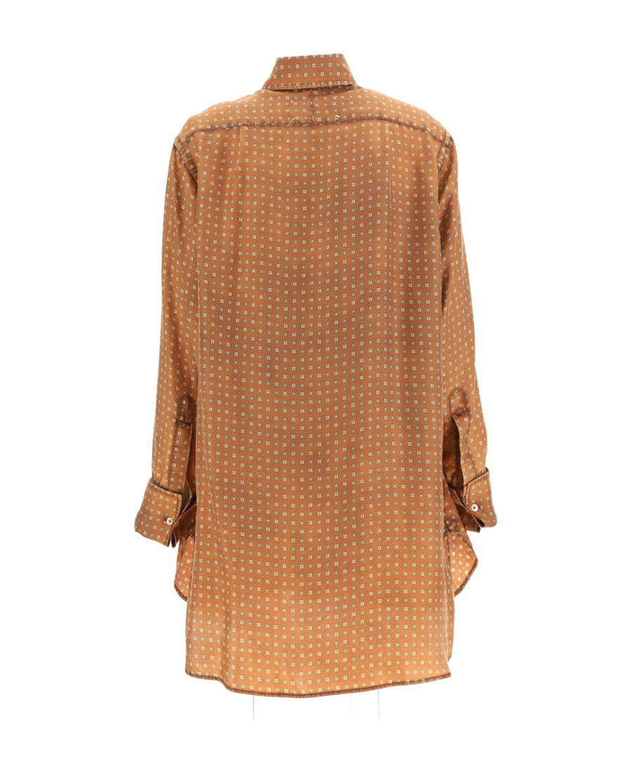 Maison Margiela Tie Print Shirt In Brown