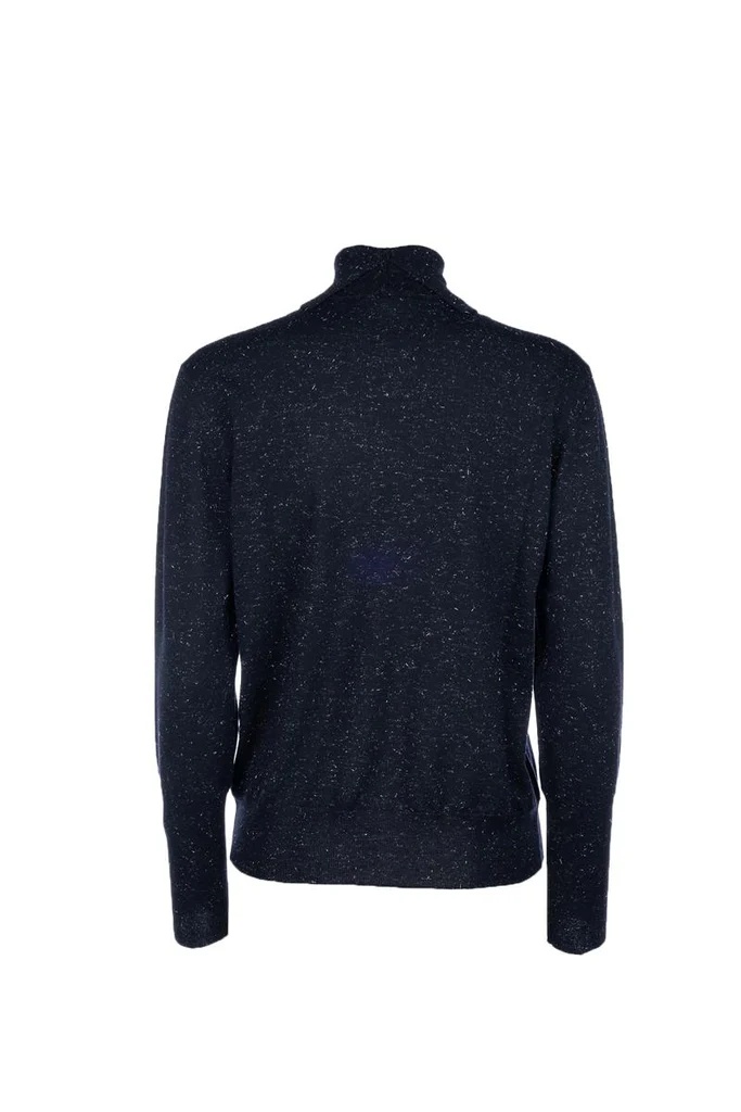 Peserico Metallic-fleck Turtleneck Sweater In Blue