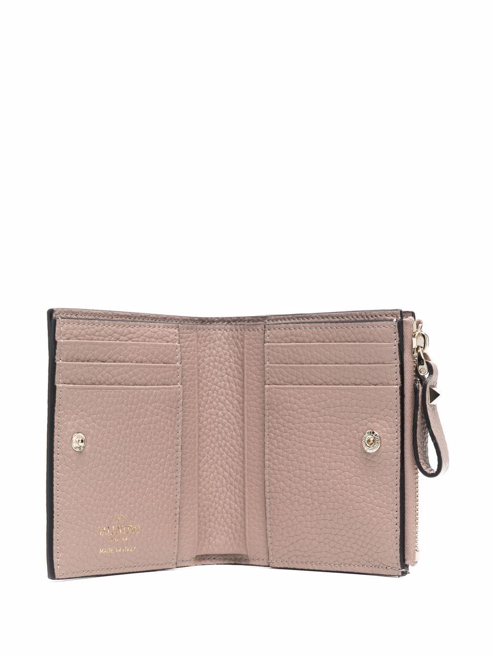 Valentino Rockstud Bi-fold Wallet In Nude