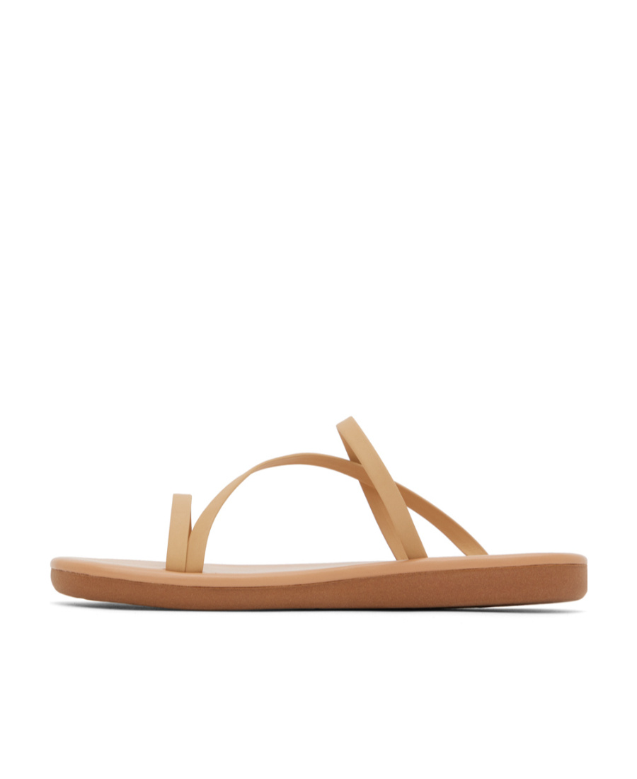 Ancient Greek Sandals Logo Flat Slippers In Nude