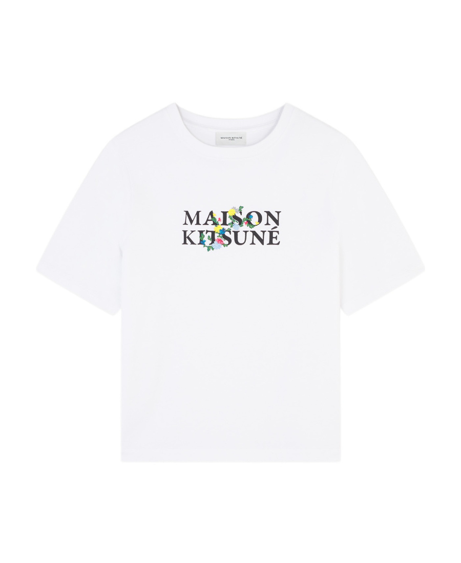 Maison Kitsuné Logo-print Cotton T-shirt In White