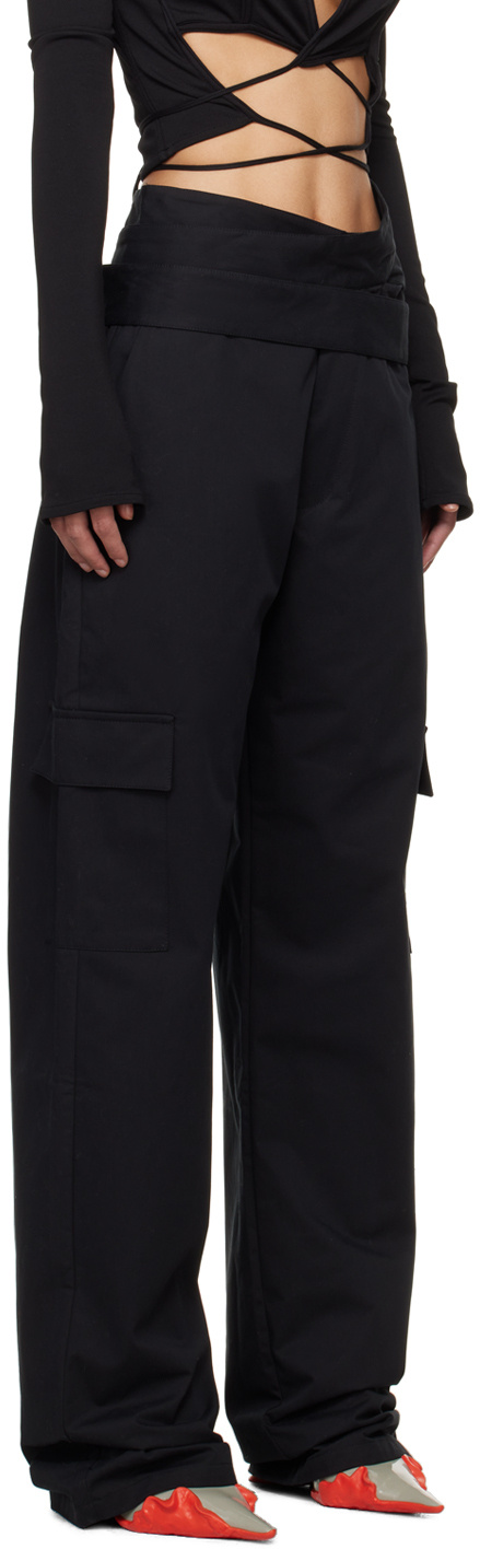 Jade Cropper Wrap Belt Cargo Pants In Black