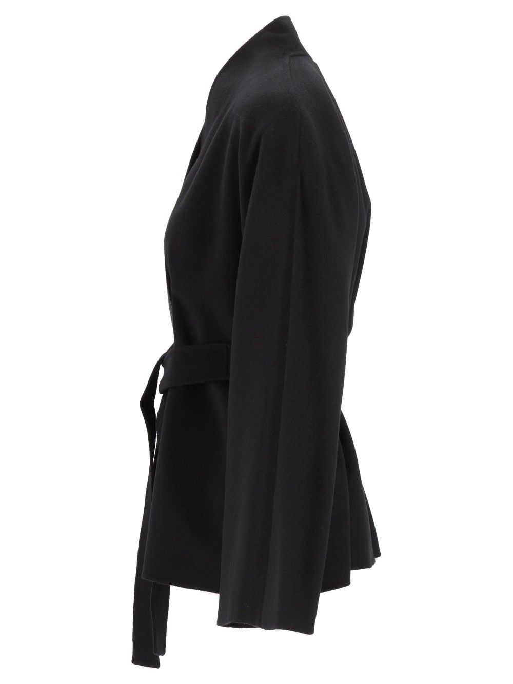 Max Mara Studio Cloak With Adjustable Belt In Black