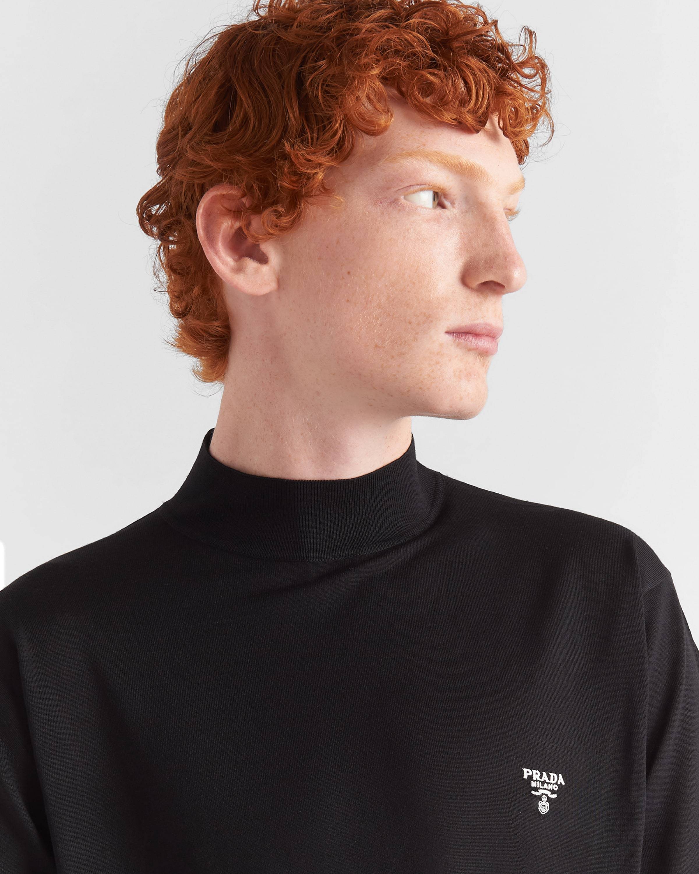 Prada Wool Turtleneck Sweater In Black