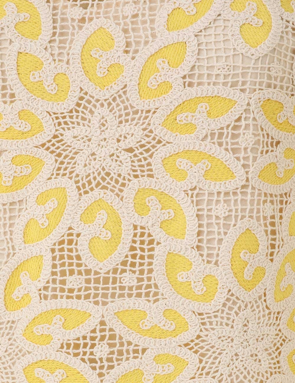 Zimmermann Womens Floral-pattern Long-sleeved Cotton-blend Mini Dress Cream Yellow In Nude