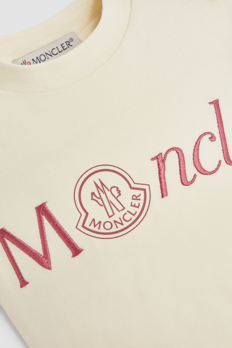 Moncler Logo T-shirt In Nude