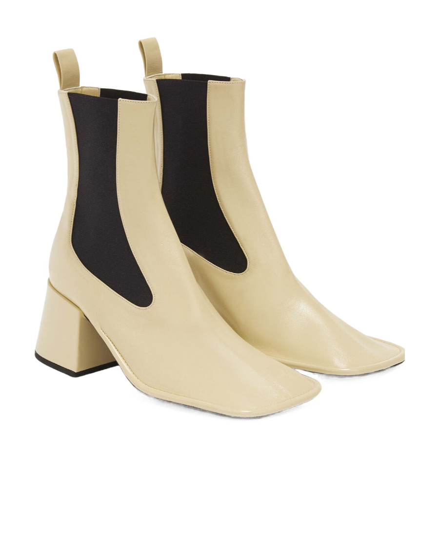 Jil Sander Square-toe Block-heel Boots In Nude