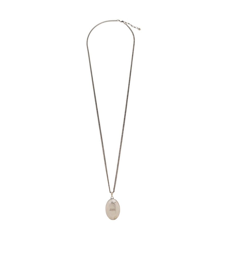 Alexander Mcqueen Faceted Stone Necklace In Gray