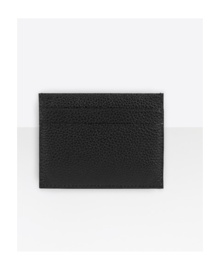 Balenciaga Neo Classic Grained Leather Cardholder In Black