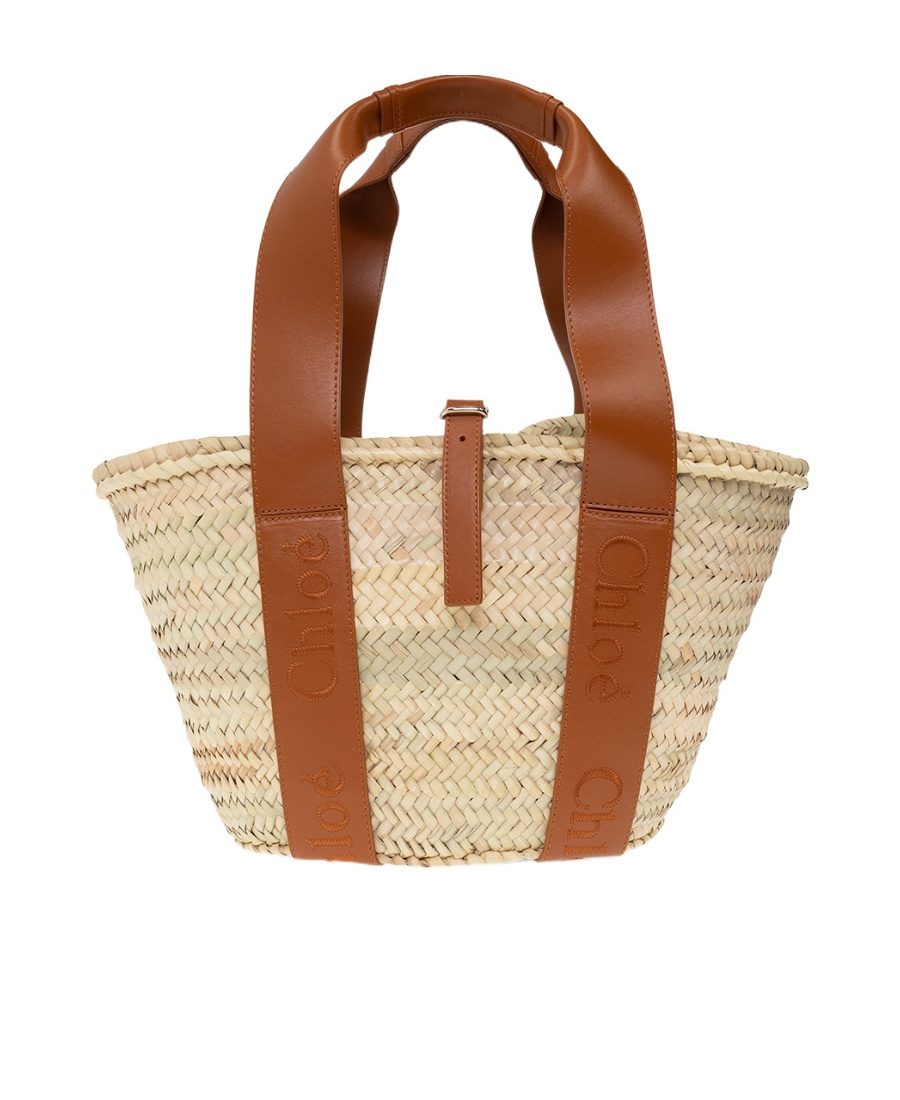 Chloé Leather Straps Basket Bag In Brown