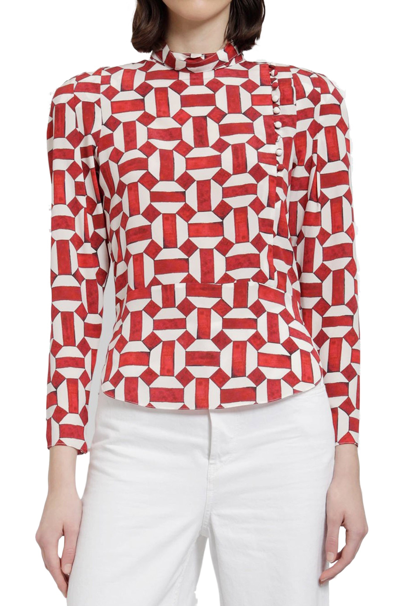 ISABEL MARANT ARTUS ABSTRACT-PRINT BLOUSE