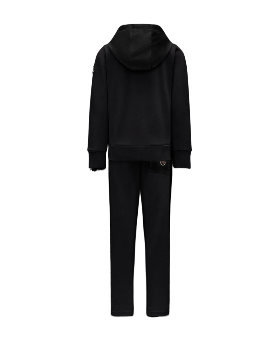 Moncler Logo-patch Cotton-blend Tracksuit Set In Black