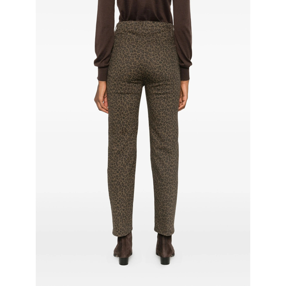 Frame Leopard-print Jeans In Brown