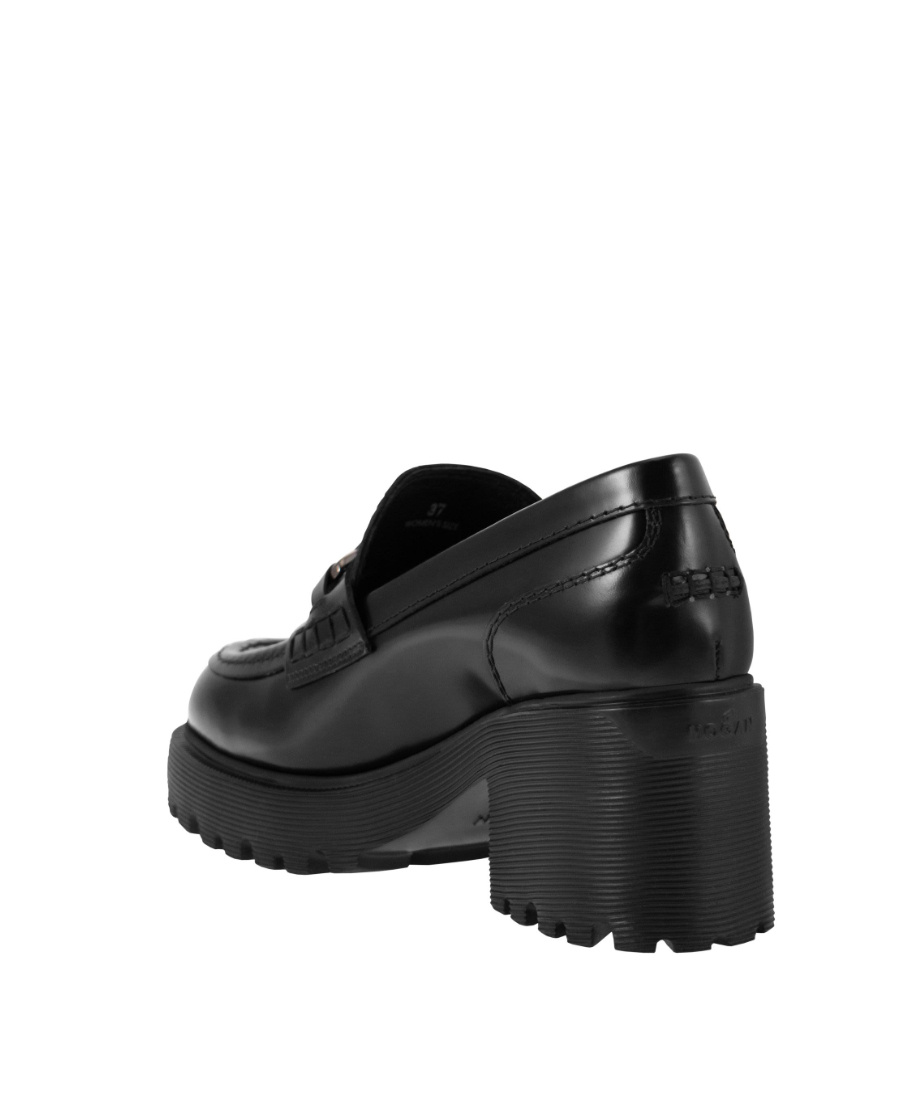 Hogan 70mm Logo-plaque Leather Loafers In Black
