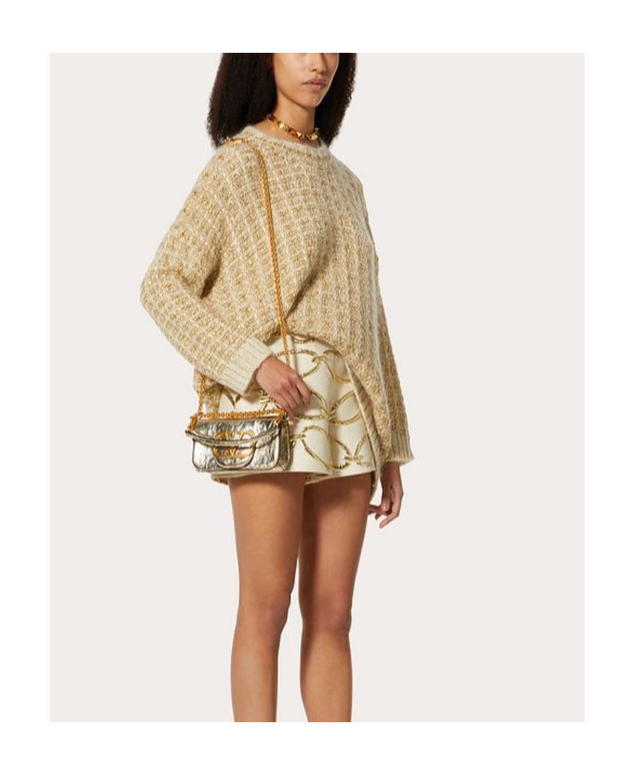 Valentino Small Leather Locò Shoulder Bag In Nude