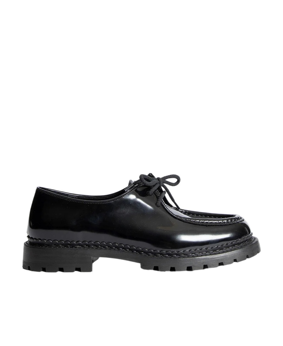 Saint Laurent Marbeuf Panelled Derby Shoes In Black