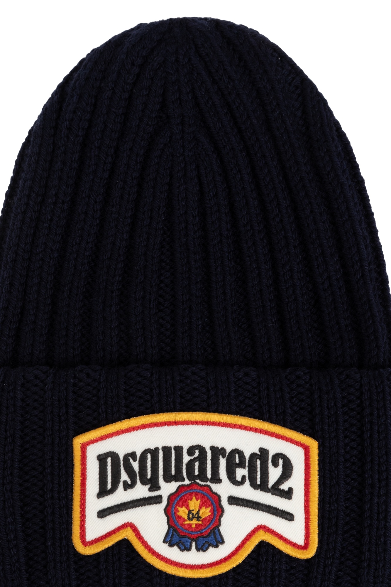 Dsquared2 Cappello Beanie Con Patch Logo In Black