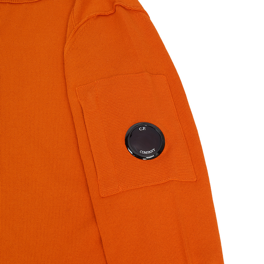 C.p. Company Logo-plaque Cotton Sweatshirt In Orange