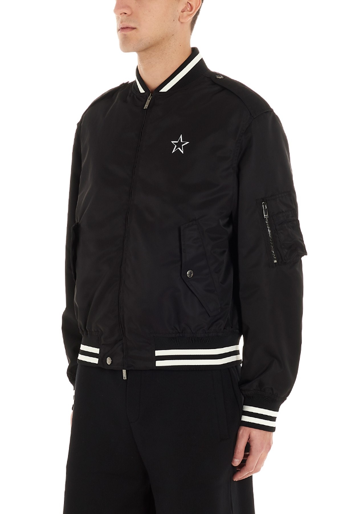 Valentino Vltn Star Bomber Jacket In Black