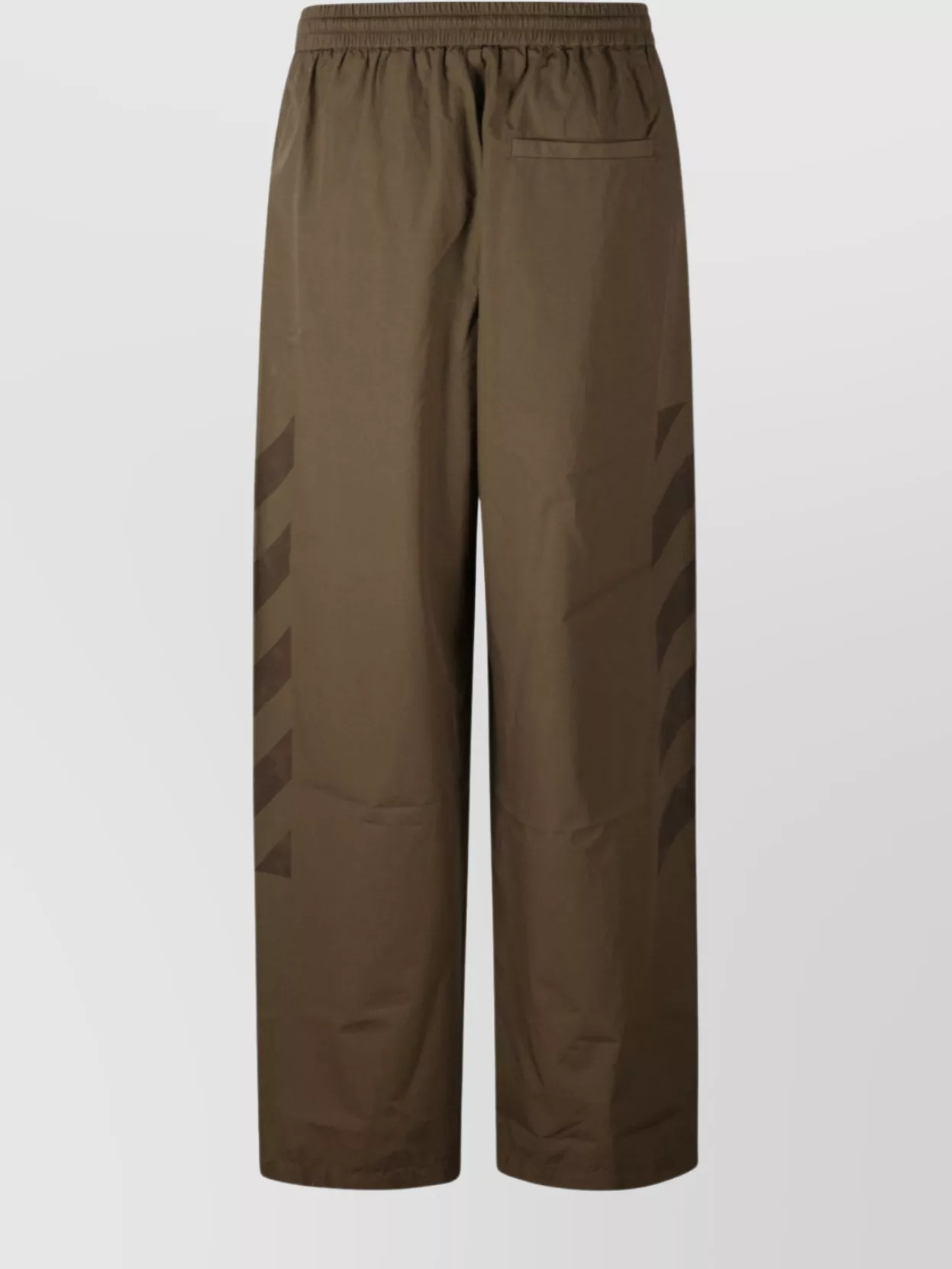 Off-white Straight Trousers Featuring Elastic Waistband In Brown