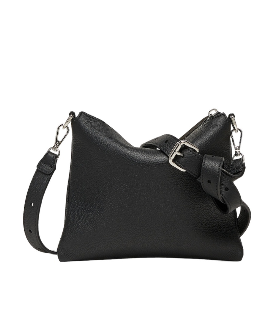 Fendi Logo-embossed Leather Messenger Bag In Black